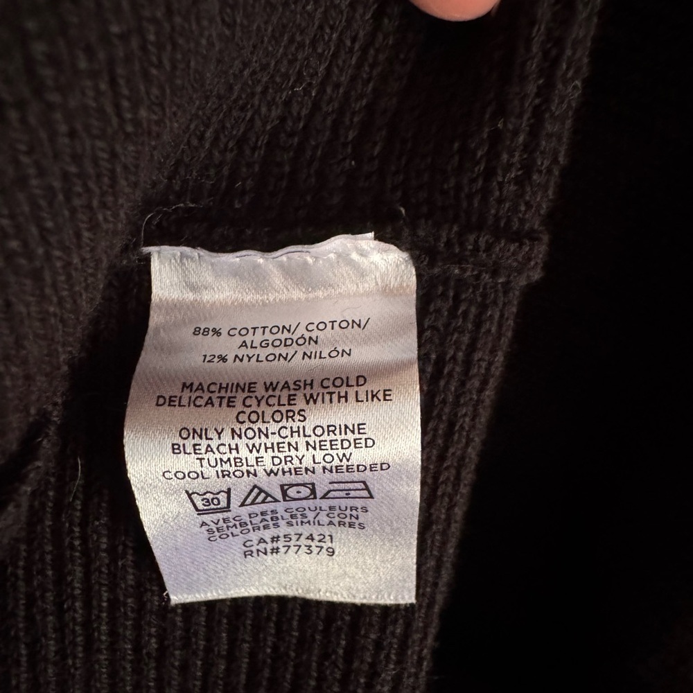 Ann Taylor Factory Black Ribbed Knit Sweater Top Size M Oversized Relaxed  Fit - Picture 4 of 6
